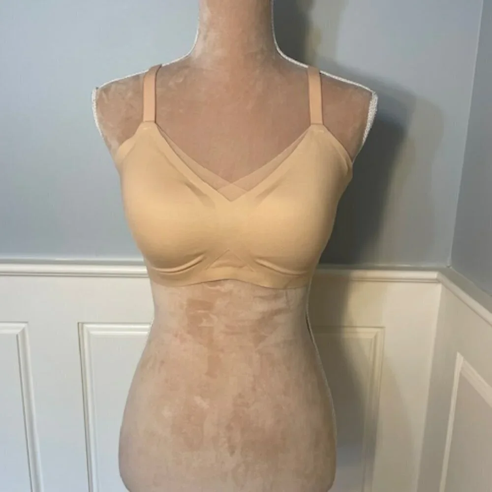 Honeylove Wireless Crossover Bra NWT NEW Sand 44DD 3X - Picture 3 of 9